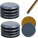 Patins Glisseurs pour Meubles 8pcs 40mm Auto Adhésifs en Téflon Rond, Patin Meuble Glisseur pour Chaises Canapé Table Bureau, Dessous de Chaise Anti Bruit et Protection Sol, Déplacer Meuble Facilement
