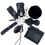 Safety Keychain Set for Woman with Alarm, Card Holder, Bottle Opener Black