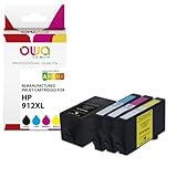  OWA Pack de 4 cartouches compatibles jet d\'encre HP 912XL K10541OW