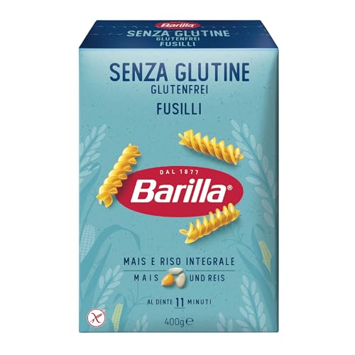Barilla Pasta Nudeln Glutenfreie Fusilli aus köstlichem Mais und Reis – perfekt für Menschen mit Zöliakie oder Glutenunverträglichkeit 400 g