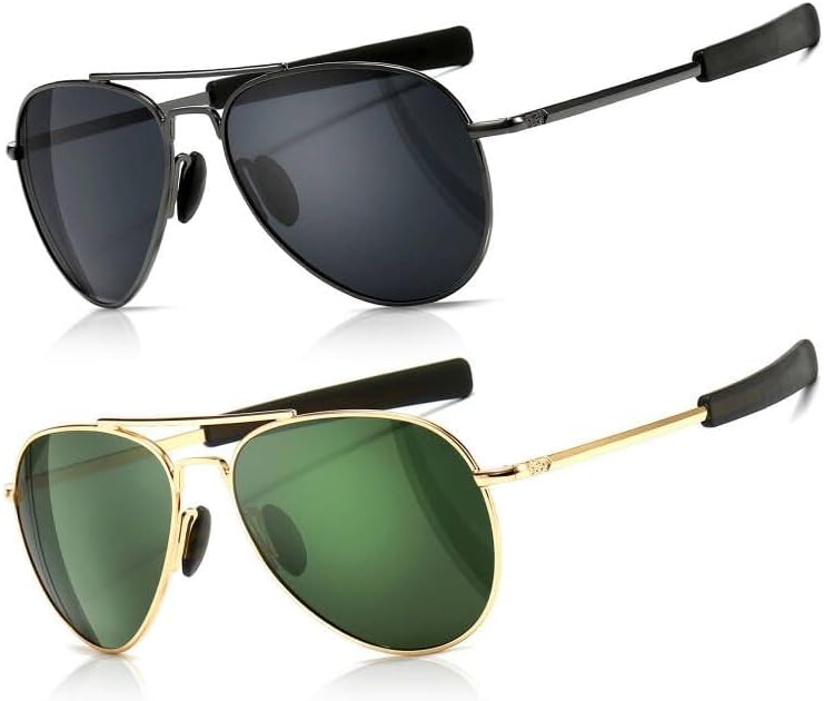 SUNGAIT Mens Aviator Sunglasses Polarized Military Style
