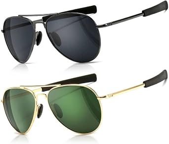 SUNGAIT Aviator Sunglasses For Men Polarized Military Style 100% UV400 Protection