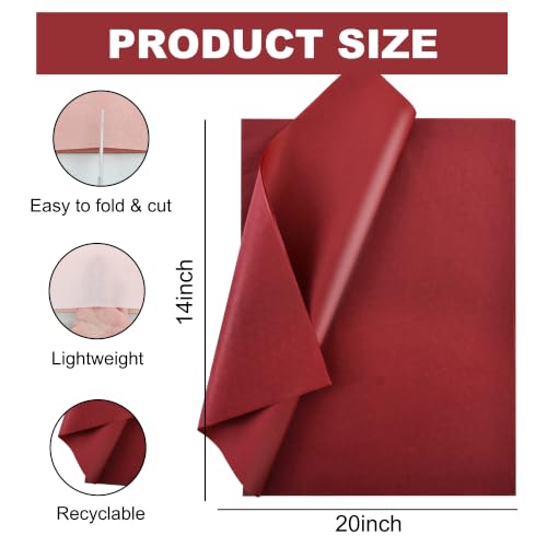 Image of BEISHIDA 90 Sheets Dusty Pink 6 Colors Tissue Paper for Gift Wrapping