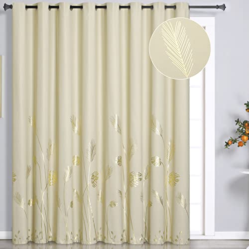 Estelar Textiler Beige Blackout Sliding Glass Door Curtain for Patio Door