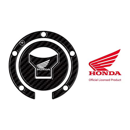 labelbike - Offiziell lizenzierter Honda Aufkleber, Dekoration und Schutz aus 3D-Gelharz für 5-Loch Tankdeckel des Motorrads - weißes Honda-Logo