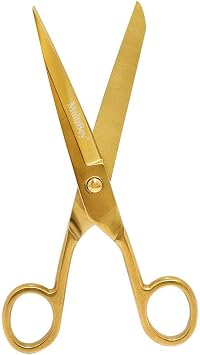 MultiBey 7 Inch Gold Professional Scissors, Stainless Steel Heavy Duty Fabric Craft Shears with Gift Box for Office, Sewing, and Arts