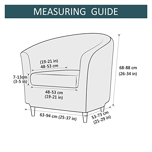 Cloth Club Chair Slipcover 2 Piece, Tub Chair Cover Stretch Armchair Chair Slipcovers With Elastic Bottom Sofa Cover Machine Washable (Color : Light Gray) #TOP2