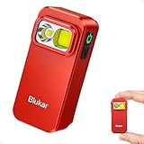 Blukar Taschenlampe LED Aufladbar, 800L Mini Clip LED Taschenlampen mit Flutlicht & Spotlicht & Rotlicht, EDC Hell Flashlight mit 5 Lichtmodi, Wasserdicht und Lange Dauer für Camping Notfäll, Rot