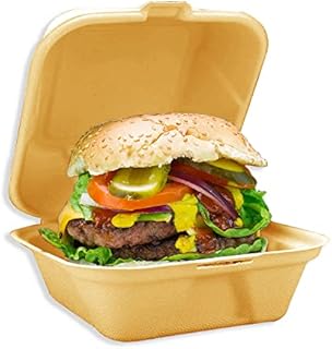 (Set of 500) - Insulated Clamshell Takeaway Food Box Burger Box Fish & Chip Tray Cake packaging box Storage Box Food Containers With Hinged Lid Restaurant Carryout Lunch Meal Bulk Buy