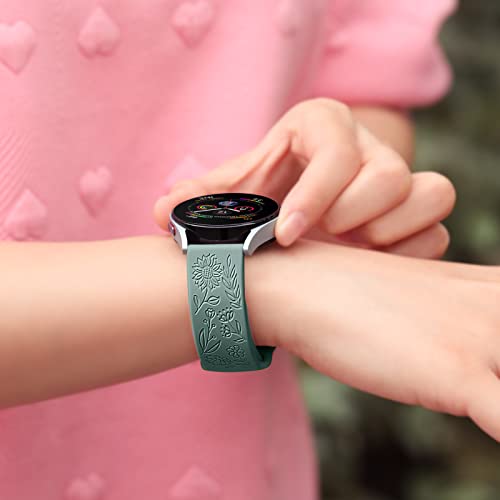 Sunflower Engraved Bands Compatible with Samsung Galaxy Watch 7 Band 40mm 44mm, Samsung Galaxy Watch 4/5 Band for Women Men, 20mm Soft Silicone Replacement Sport Strap by SNBLK - Image 9