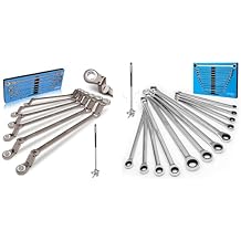 DISEN Extra Long Ratchet Wrench Set Double Box-end Flex Head and Fix Head Kit Metric Size