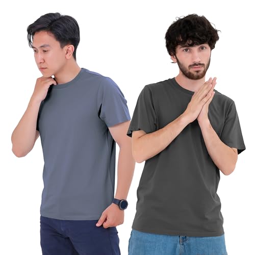 6 Pack T Shirts for Men UK 100% Cotton Tshirts | Pre-Shrunk Crew Neck Mens T Shirts Multipack - Image 2