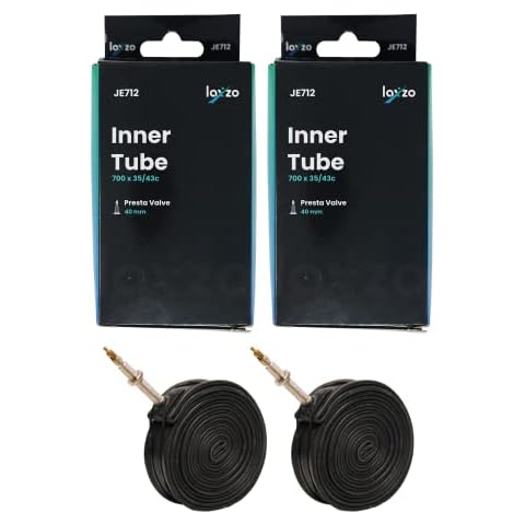 Laxzo ® Pair 700 x 35 / 43c 40mm Presta Valve Inner Tubes for Cycle Race Mountain Road Hybrid Touring Bicycle Bike (Pack of 2) Cover