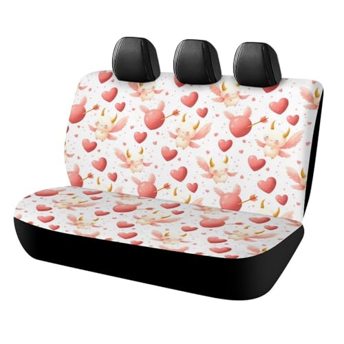 Housses de siège arrière de voiture motif cœur de fée rose pour banquette de camions et VUS élastique