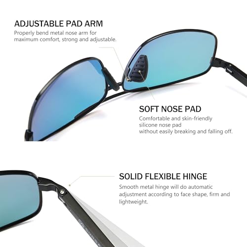 Image of SUNGAIT UV protection Ultra Lightweight Rectangular Polarized Sunglasses
