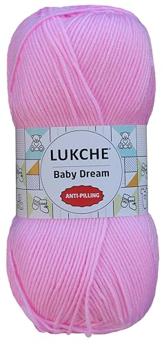 Image of Baby Dream Soft Yarn - 100% Acrylic, Premium Anti-Pilling, 3.5 oz (100g), 273 yds - Soft Yarn for Crochet and Knitting Projects 6936 (Pink)
