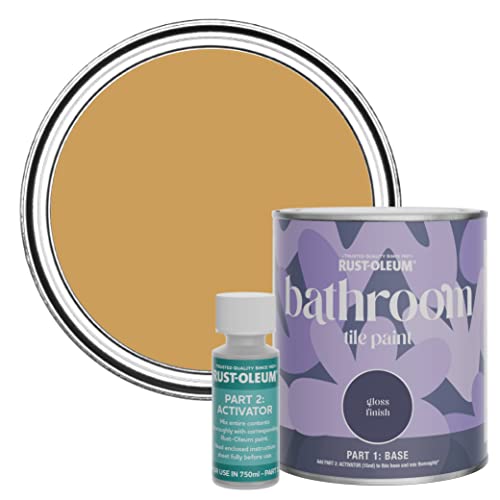 Rust-Oleum Yellow Water-Resistant Bathroom Tile Paint in Gloss Finish - Dijon 750ml