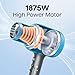 Wavytalk Hair Dryer with Diffuser, Blown Away Ionic Hair Dryer for Curly Hair with Comb, 1875W Fast Drying Blow Dryer with Ceramic Technology, 3 Attachments for All Hair Types, Light and Quiet, Blue