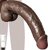 30CM XXL Dildos Schwarz Realistische Dildo Sexspielzeuge Realistischer Black Dilos für Frauen G-Punkt und Anal mit starkem Saugnapf große Erwachsenen-Penis Sexspielzeuge für Frauen Männer und Paare
