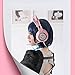 Pink Stereo Gaming Headset with Mic for Desktop Computer, Laptop, Phone, Various Gaming Devices, 3.5mm Plug Detachable Cat Ear Headphones Over Ear Headphones for Girls Women