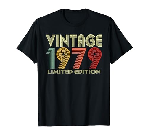 Vintage 1979 Limited Edition Men Women Classic Year Birthday Maglietta