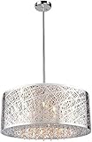 24' Dia H 9', 6 Lights Bird Nest Pendant Ceiling Light Fixture Drum Inca Laser Cut Stainless Steel...