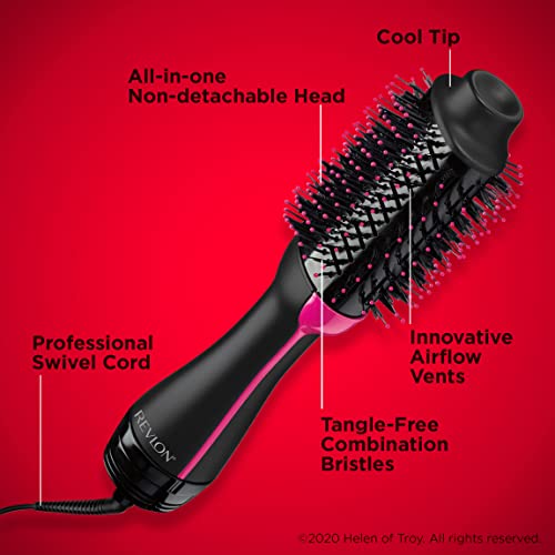 REVLON One-Step Hair Dryer And Volumizer Hot Air Brush, Black