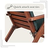 SOFTILLO Waterproof High Back Chair Cushion With Ties 120x45x4cm | Indoors/Outdoors Patio Seat Pad Cushion For Garden Chairs, Loungers, Recliner, Relaxer | Water-Resistant Material |Dark Green - Image 4