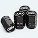 4PCS Alloy Tire Valve Caps, Valve Stem Caps Compatible with Audi A1 A3 RS3 A4 A5 A6 A7 RS7 A8 Q3 Q5 Q7 R8, Leak-Proof Dust Caps for Car Tyres, Black