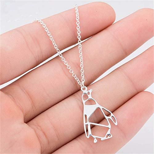 Ch Women Girls Birthday Gifts Necklace Pendant Sterling Silver Plated Jewelry Making Accessories Findings Penguin Heart Shape Plated Silver #TOP1