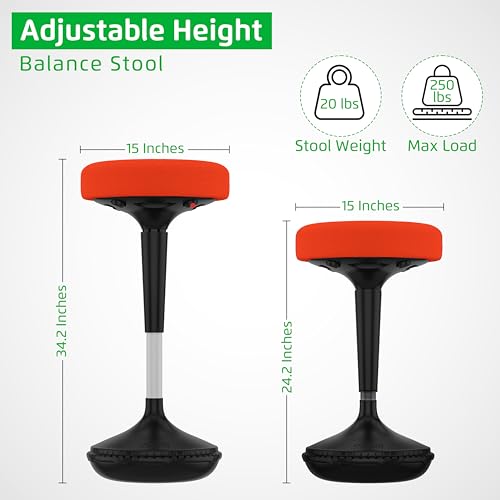 Image of Wobble Stool Standing Desk, Flexible Seating Adjustable Office Ergonomic Seating, Wobble Stools for Alternative Classroom Seating, Active ADHD Chair, Wiggle Chairs
