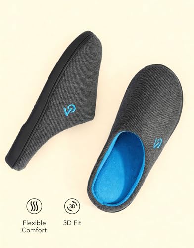 VeraCosy Herren Zweifarbige Hausschuhe Memory Schaum Pantoffeln – Bild 6