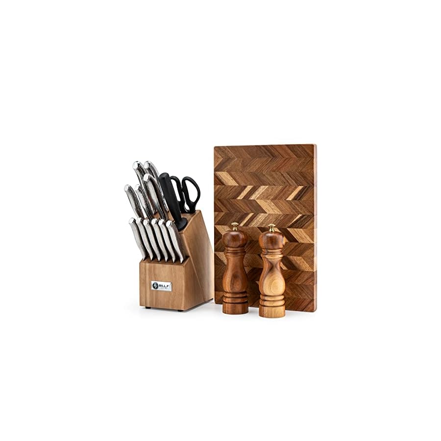 Knife-Block-with-Kitchen-Knives-Set-Chopping-Board-Salt-Pepper-Grinder-Set-17-Pcs-Ultra-Sharp-Stainless-Steel-Knife-for-Kitchen-Home-Essentials-Chef-Knife-Set-and-Steak-Knives-Set-of-6 Knife Block with Kitchen Knives Set Wood Utensil Salt Pepper Grinder Set 20 Pcs Ultra Sharp Stainless Steel Knife for Kitchen Home Essentials Chef Knife Set and Steak Knives Set of 6
