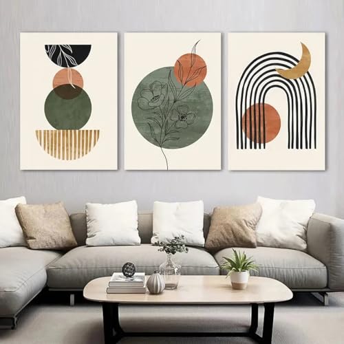 Boho du milieu du siècle : trois affiches pour murs blancs vides
