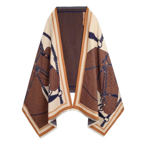 EXTREE Scarfs for Women Pashmina Silky Shawl Wrap for Evening Dressing Blanket Open Front Poncho Cape Aaa-orange