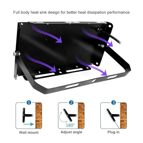 Lámpara UV LED negra 50W 100W para fiestas disco - Fernando Cortés Lámpara UV LED negra 50W 100W para fiestas disco - Fernando Cortés