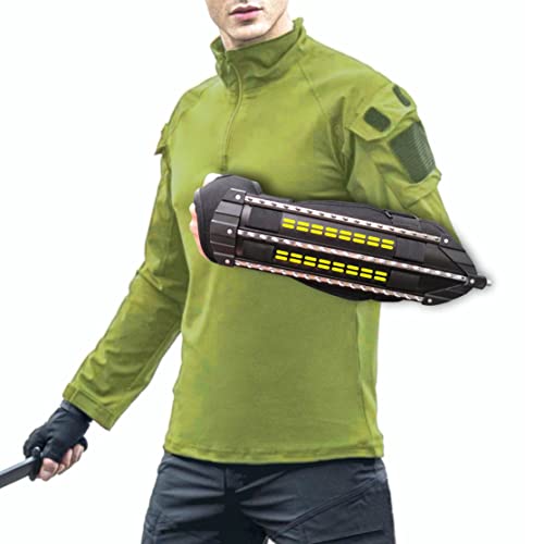 Shindn Bouclier de Bras d'auto-défense avec Brise-Bouclier en métal Multifonction - Outils de sécurité d'urgence extérieure Armes Ninja (Bouclier du Bras Gauche)