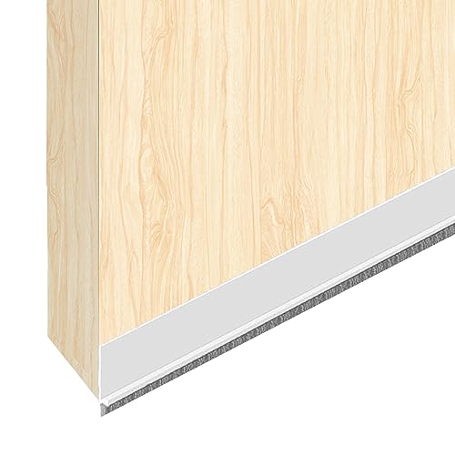 Durdiiy Bas de porte brosse Joint brosse adhésif pour porte coulissante 53mm(D)x1M(L) Joint Fenetrepour Lsolation Phonique Porte bande de brosse anti-poussière pour l'isolation contre le froid (Blanc)