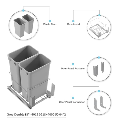 Contenedor de basura extraíble Dowell de 50 litros gris miniatura 5