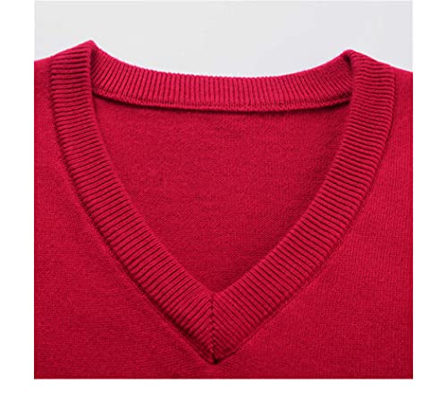 Pull classique homme col en V rouge sans manches XXL casual - 5