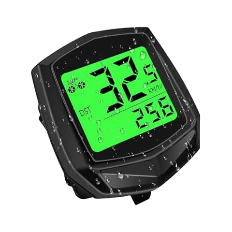 Bike Computer and Bike Odometer Wireless MPH KM/H Bicycle Speedometer with Automatic Wake-Up Cycling Speed Tracker Display & Single Mileage & Multi-Functions & Calories Statistics Accessories Cover