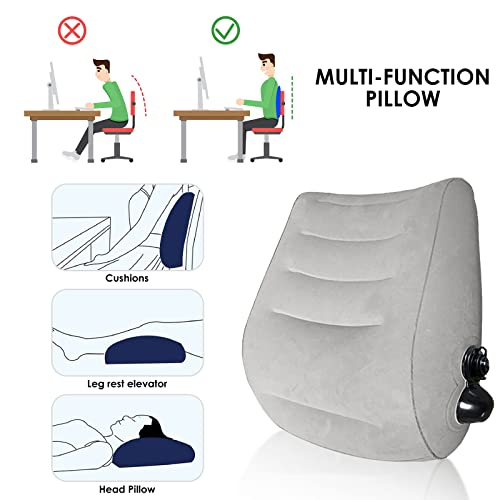 Ifcow Inflatable Lumbar Pillow, Portable Inflatable Lumbar Support Pillow For Car Office Travel Inflatable Back Support Relieve Back Pain #TOP3