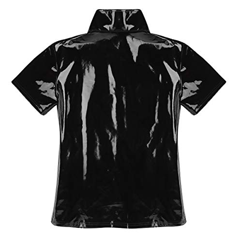 Camiseta de cuero para hombre ropa de noche fiesta disco clubwear ropa erótica 5