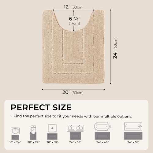 GRANNY SAYS Khaki U Shaped Toilet Rug 20" x 24", Non-Slip Bath Mat by GRANNY SAYS - Used condition - Image 2