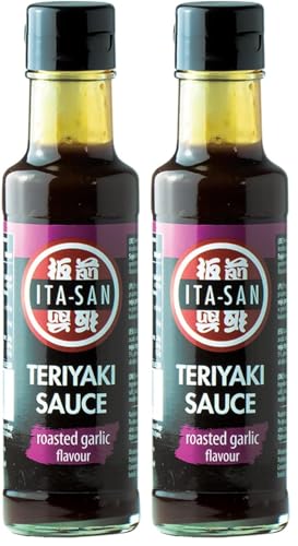ITA-SAN Salsa Teriyaki con sabor dulce a soja y un toque de ajo, es una salsa sazonadora con aromas orientales, 1 x 150 ml (Paquete de 2)