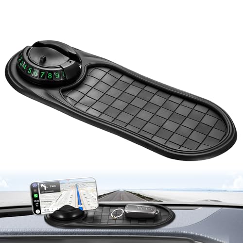 Tapis Antidérapant Voiture Tableau de Bord, Tapis Tableau de Cord Voiture, Support de Téléphone Portable pour Lunettes, Clés, Téléphones Portables,...
