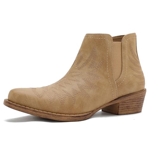 Image of GLOBALWIN Women's Cowgirl Boots Pull On Ankle Booties