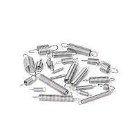 GUNGY Zugfedern mit Haken Edelstahl Zugfeder Spannfeder 50mm Außendurchmesser 5mm Drahtdurchmesser 0,5 mm Hakenwinkel 90 Grad Maximale Zugkraft 0,4kg 0,5x5x50mm 20 Stück