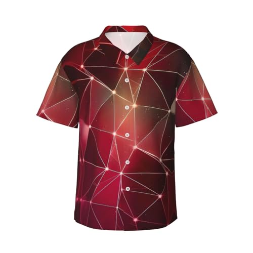 Chemise hawaïenne rouge homme idéale pour les vacances d'été et look casual galaxie