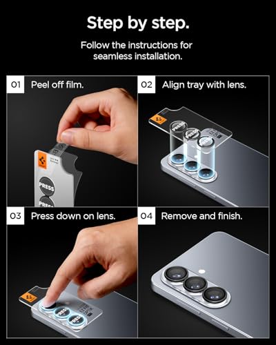 Image of Spigen EZ Fit Optik Pro Tempered Glass Camera Lens Protector Guard for Galaxy S26 Plus - Black [2 Pack]